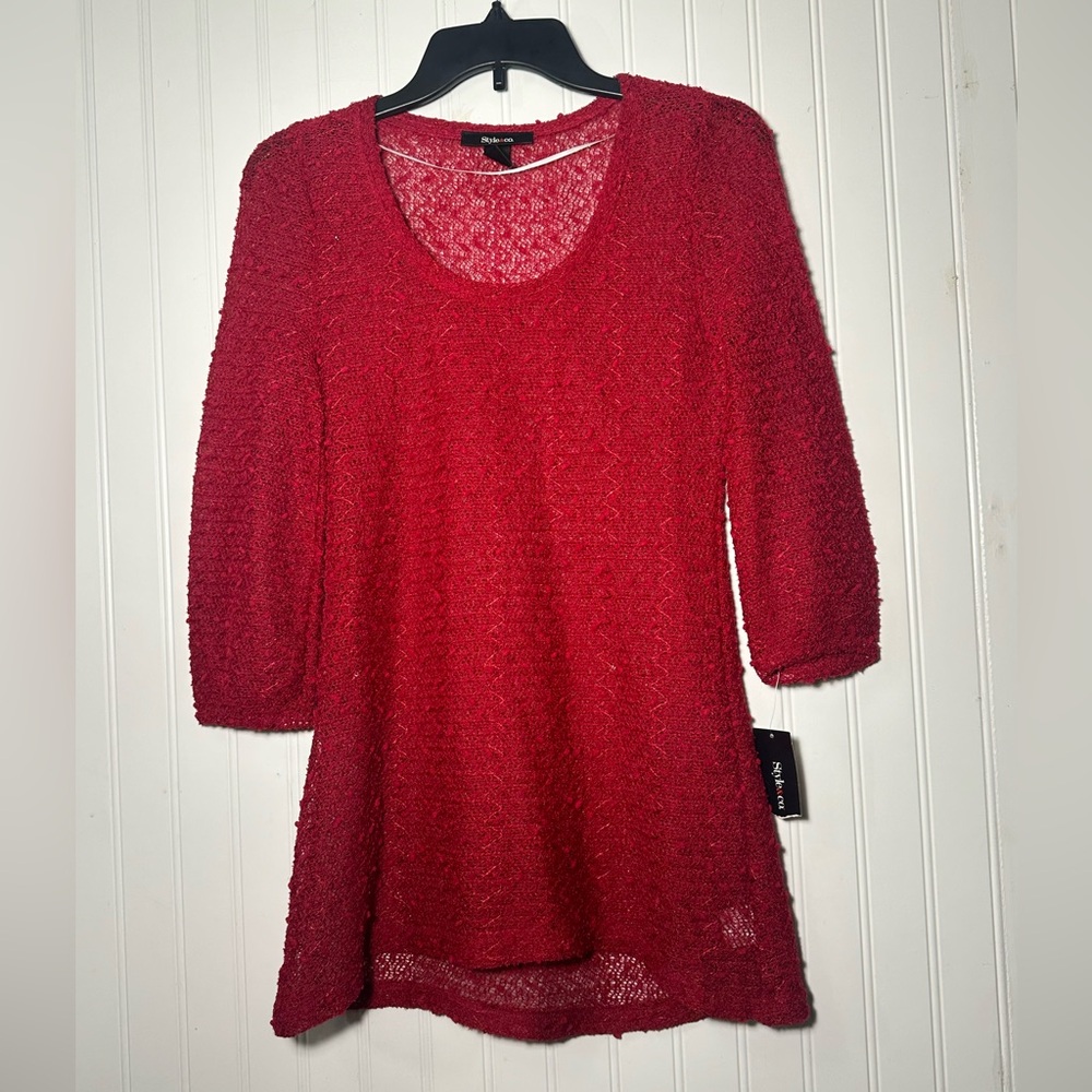 NEW Style & Co Top Red NWT Small S Knit Top